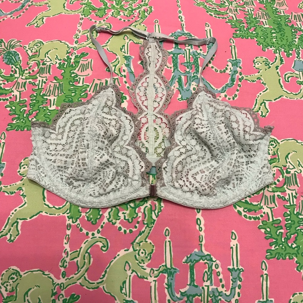 Free People Lace Bralette in Gray